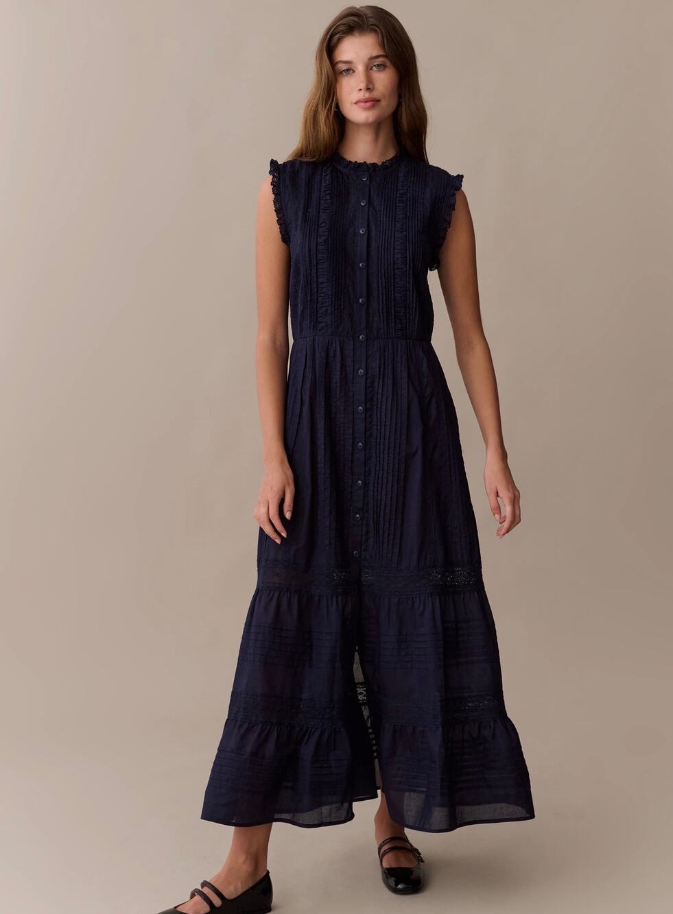 New sorella primose Cotton Dress navy lace sz M $372